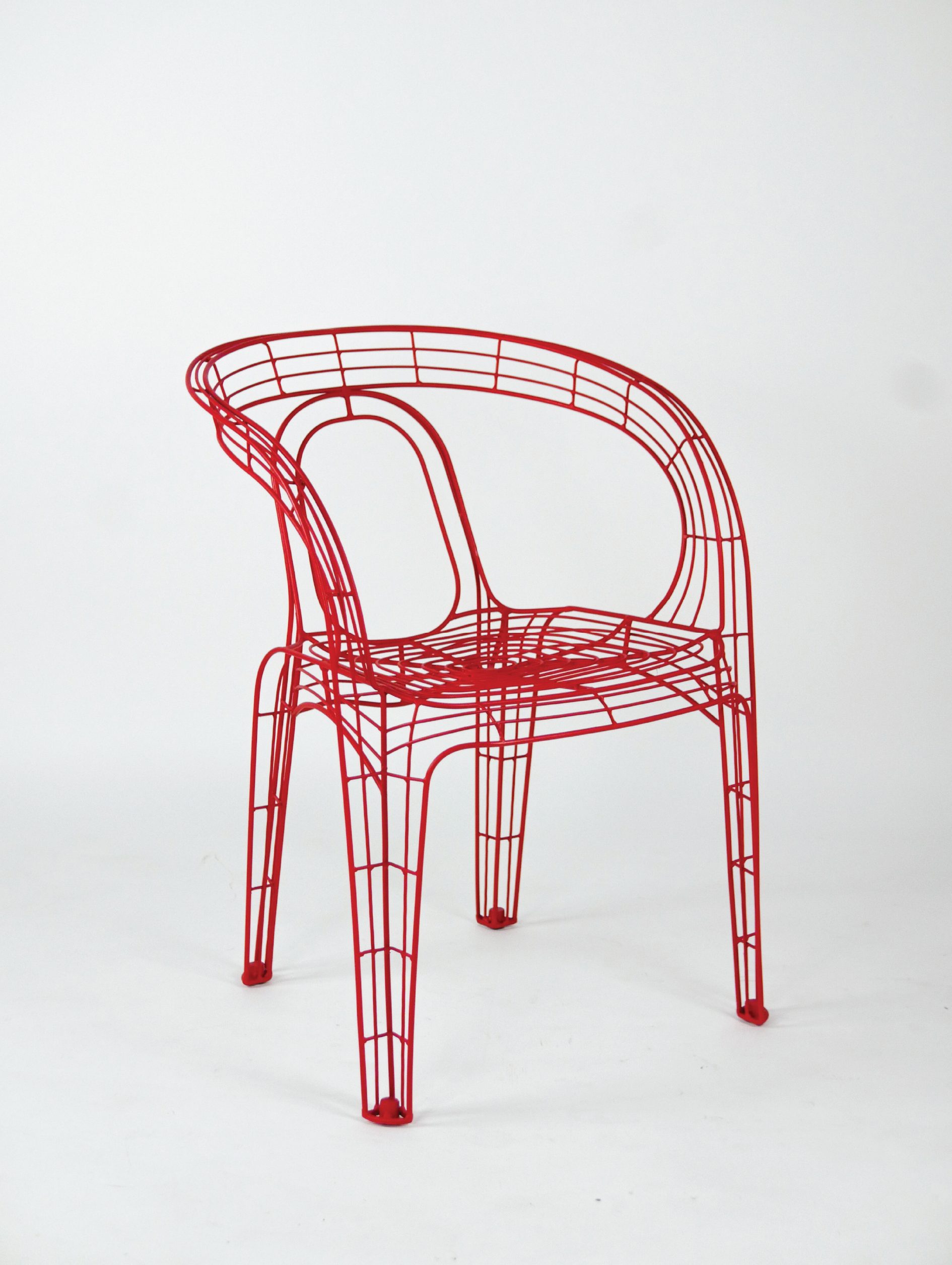 Pamela Wire Chair - Coke Red-01