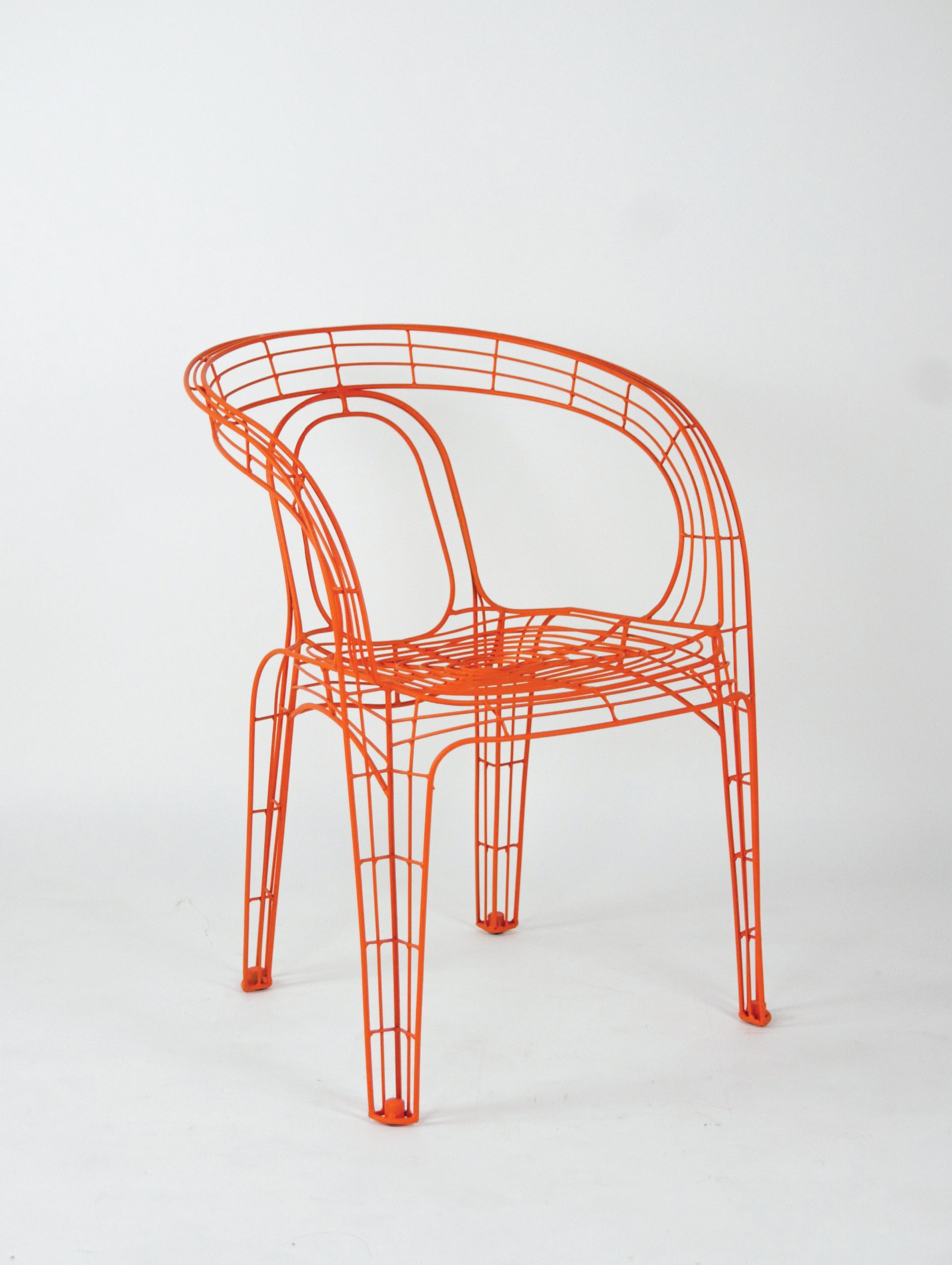 Pamela Wire Chair - Neon Orange-01